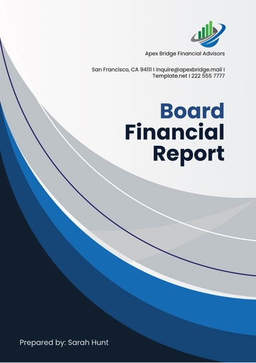 Free Board Financial Report Template to Edit Online