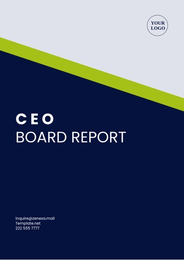 Free CEO Board Report Template to Edit Online