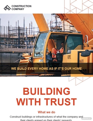 Construction Company Email Newsletter Template