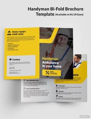 Handyman Bi-Fold Brochure Template Handyman Bi-Fold Brochure Template