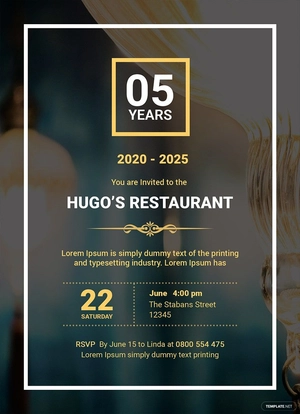 Restaurant Opening Invitation Template