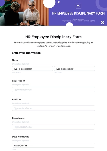 Free HR Employee Disciplinary Form Template to Edit Online