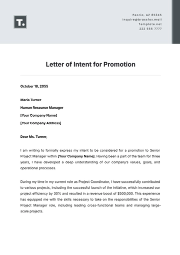 Free Letter of Intent for Promotion Template to Edit Online
