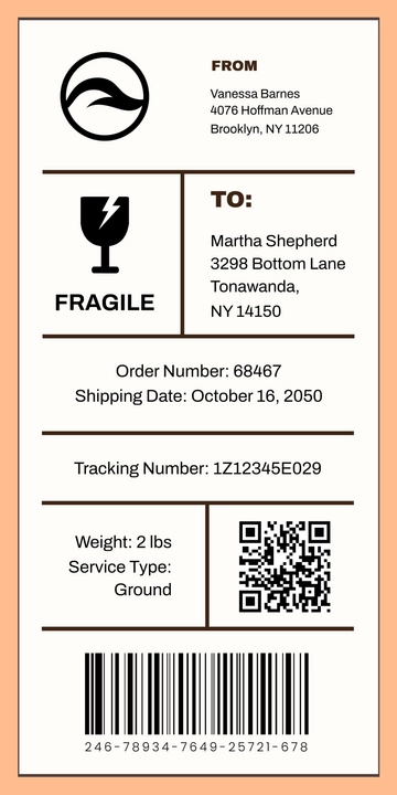 Free 2x4 Shipping Label Template to Edit Online
