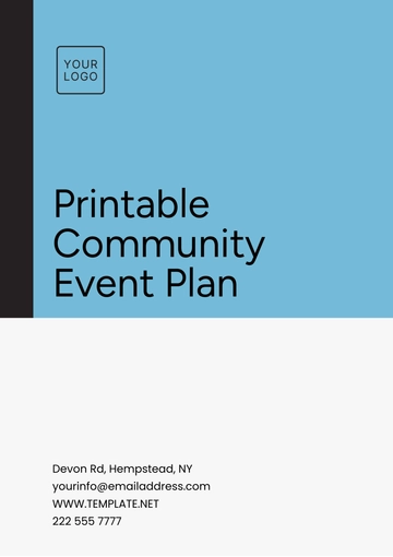 Free Printable Community Event Plan Template to Edit Online