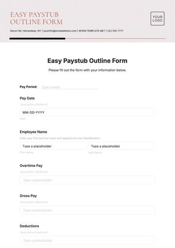 Easy Paystub Outline Template - Edit Online & Download