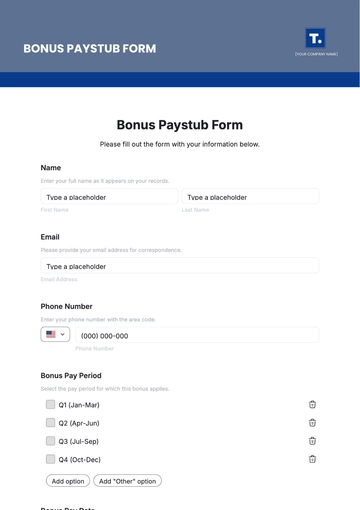 Bonus Paystub Template - Edit Online & Download