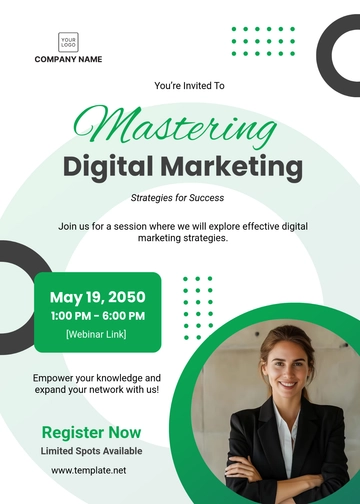 Free Online Learning Webinar Invitation Template to Edit Online