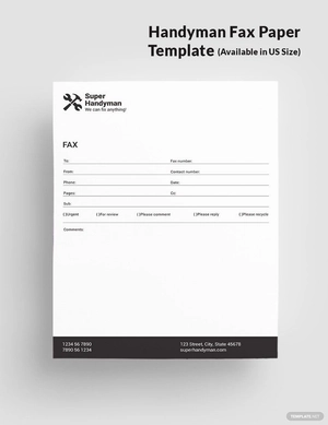 Handyman Fax Paper Template