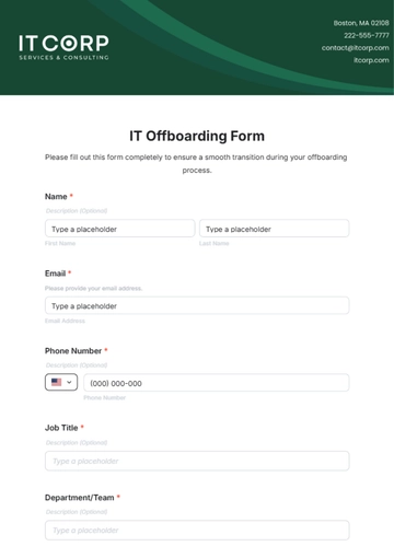 Free IT Offboarding Form Template to Edit Online