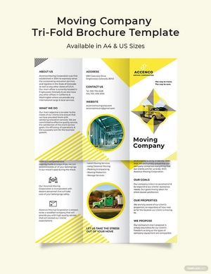 Moving Company Tri-Fold Brochure Template