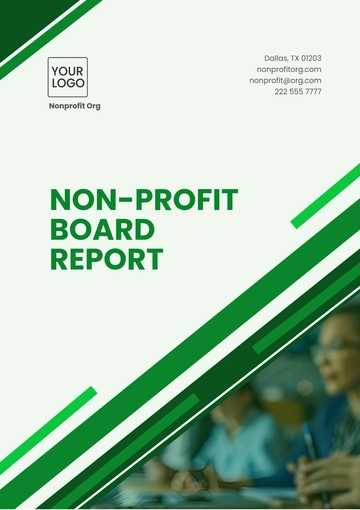 Free Printable Nonprofit Board Report Template to Edit Online