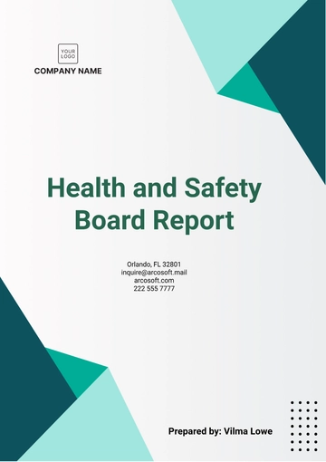 Free Health and Safety Board Report Template to Edit Online
