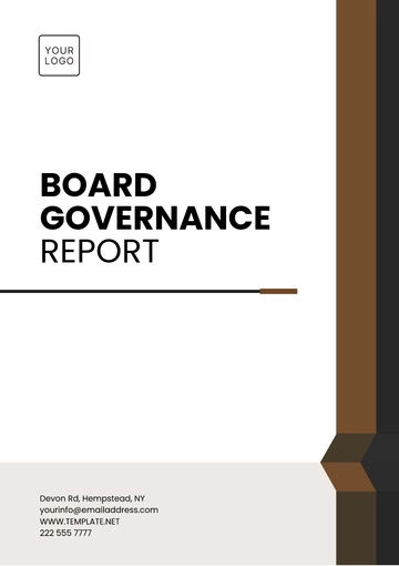 Free Board Governance Report Template to Edit Online