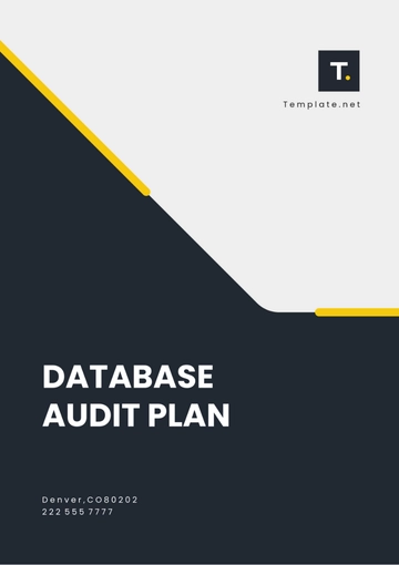 Free Database Audit Plan Template to Edit Online