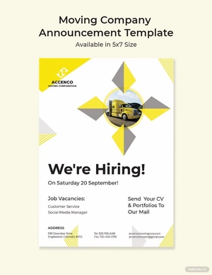 Moving Company Announcement Template