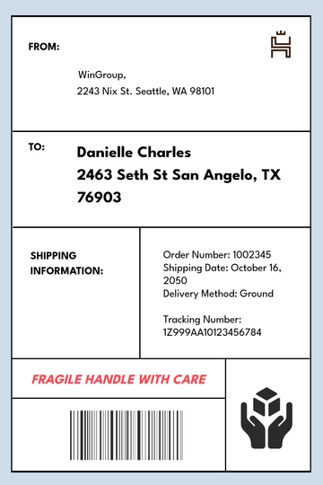 Free Business Shipping Label Template to Edit Online
