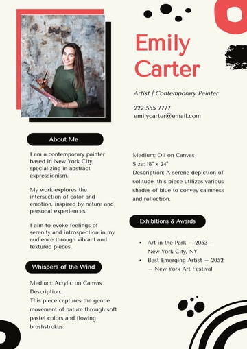 Free Art Portfolio Template to Edit Online