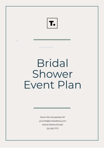 Free Bridal Shower Event Plan Template to Edit Online