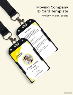 Moving Company ID Card Template
