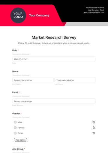 Free Market Research Survey Template to Edit Online