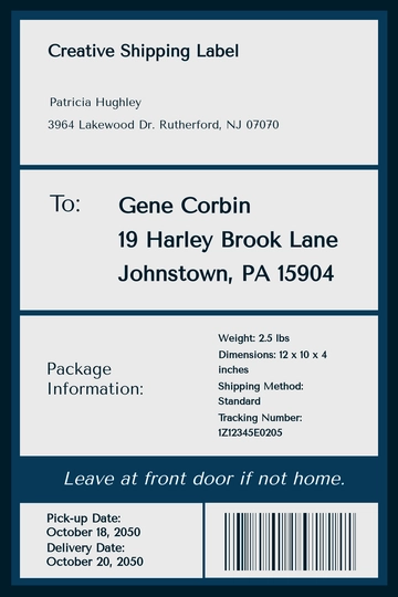 Free Creative Shipping Label Template to Edit Online