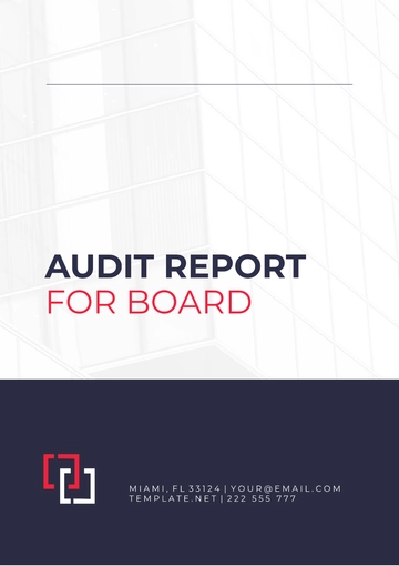 Free Audit Report for Board Template to Edit Online