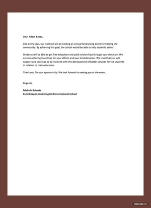 Letter of Sponsorship for Student