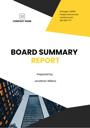Free Board Summary Report Template to Edit Online