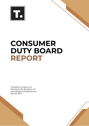 Free Consumer Duty Board Report Template to Edit Online