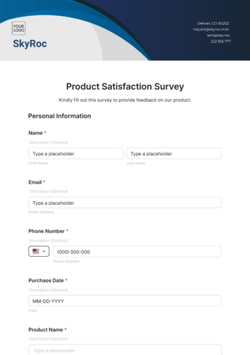 Free Product Satisfaction Survey Template to Edit Online