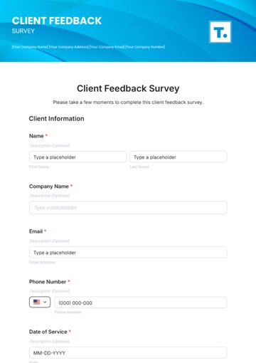 Free Client Feedback Survey Template to Edit Online