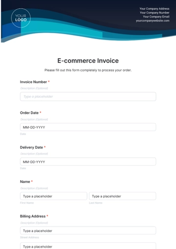 Free E-commerce Invoice Template to Edit Online