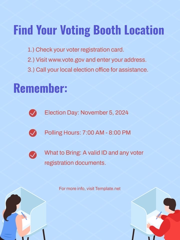 Free Voting Booth Location Template to Edit Online