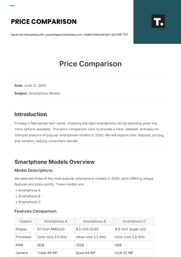 Free Price Comparison Template to Edit Online Free Price Comparison Template to Edit Online