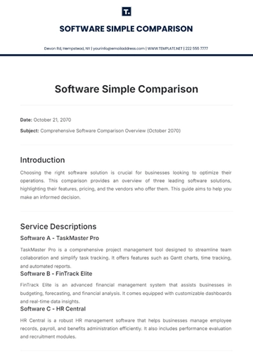 Free Software Simple  Comparison Template to Edit Online Free Software Simple  Comparison Template to Edit Online