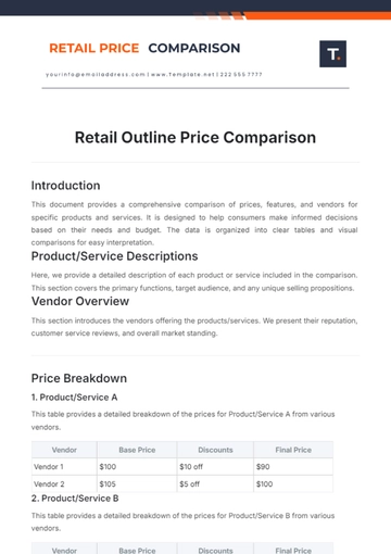Free Retail Outline Price Comparison Template to Edit Online