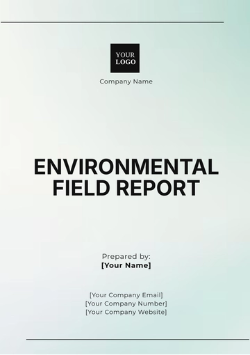 Free Environmental Field Report Template to Edit Online