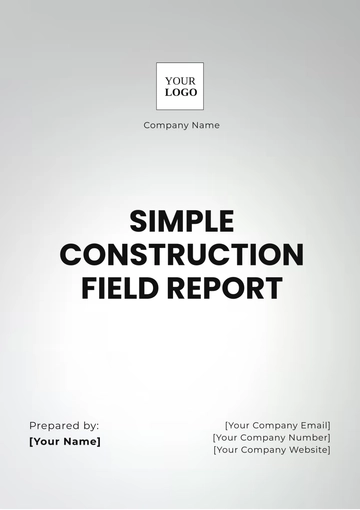 Free Simple Construction Field Report Template to Edit Online