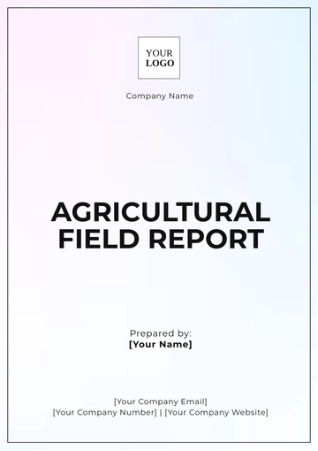 Free Agricultural Field Report Template to Edit Online