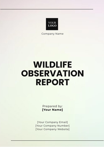 Free Wildlife Observation Report Template to Edit Online