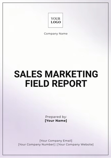 Free Sales Marketing Field Report Template to Edit Online