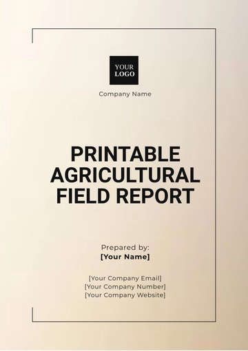 Free Printable Agricultural Field Report Template to Edit Online