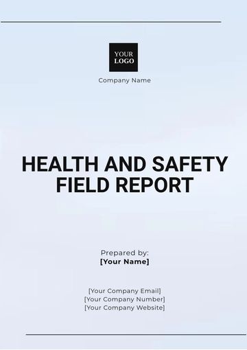 Free Health and Safety Field Report Template to Edit Online