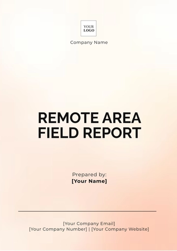 Free Remote Area Field Report Template to Edit Online