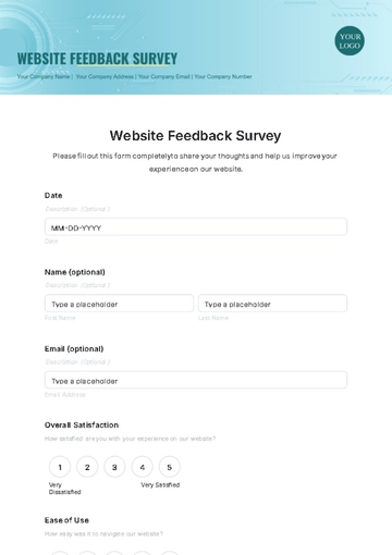 Free Website Feedback Survey Template to Edit Online