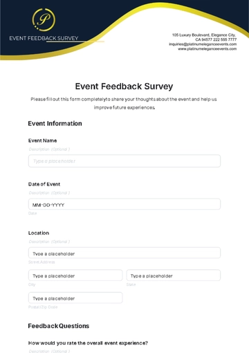 Free Event Feedback Survey Template to Edit Online