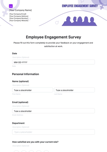 Free Employee Engagement Survey Template to Edit Online