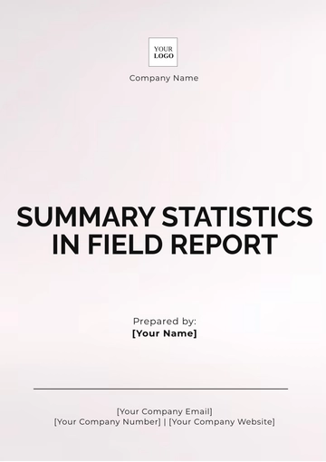 Free Summary Statistics in Field Report Template to Edit Online