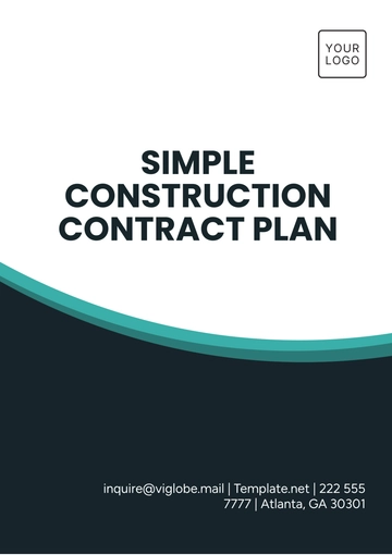 Free Simple Construction Contract Plan Template to Edit Online